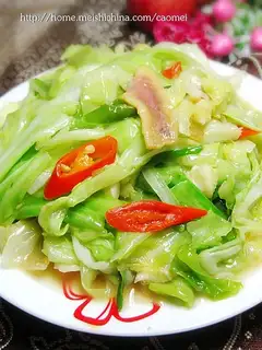 stir-fried shredded cabbage with bacon