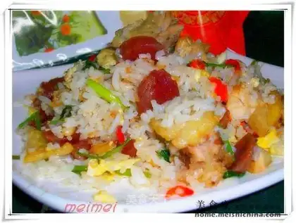 Salted chicken fried rice