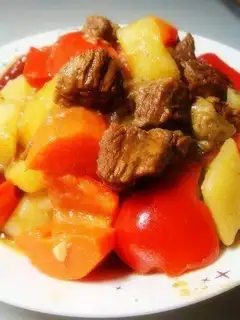 Stewed beef brisket with potatoes
