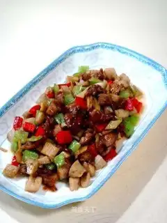 stir-fried diced duck with oyster sauce