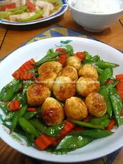 Amber eggs and peas