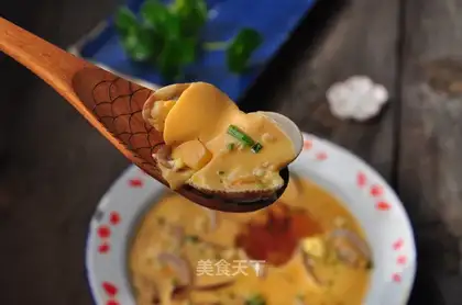 Flower clams steam eggs