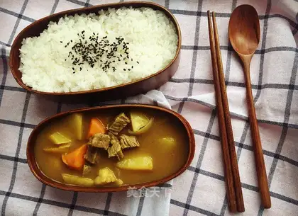 Curry vegetable beef rice
