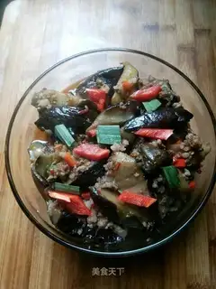 Meat and eggplant