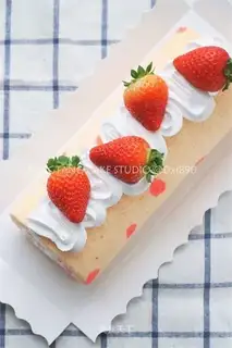 Christmas strawberry roll