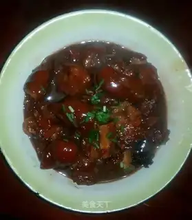 Red burning pig hoof