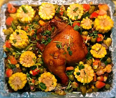 Christmas-colored chicken