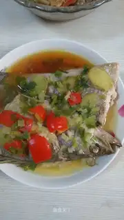 Steamed sea bass