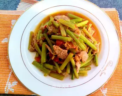 Celery and meat
