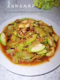 Summer squash with shrimp skin and soy sauce