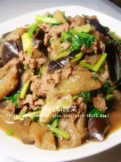 Home-cooked eggplant