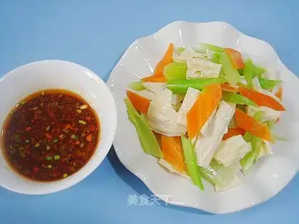Celery mixed with tofu