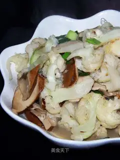 stir-fried dried bean curd with cauliflower