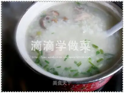 Mushroom fish fillet porridge