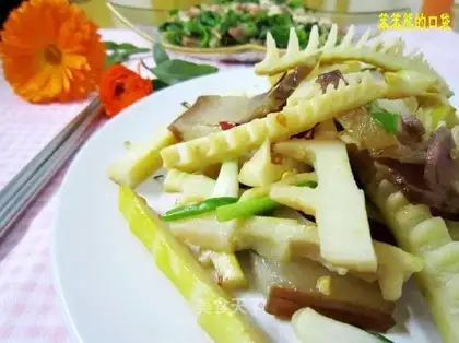 Bamboo shoot tip bacon