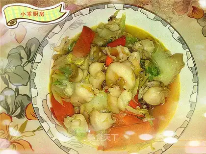 stir-fried cabbage with conch