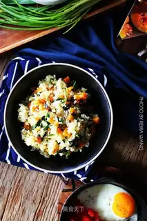 The sweet potato spinach rice
