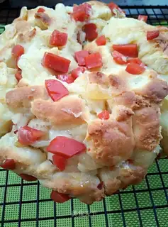 Hand toe toe with ham and bread