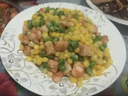 Blue bean corn shrimp