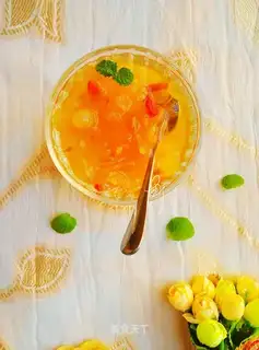 Peach soap horns, silver spoons