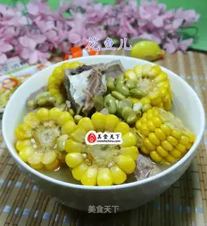 Soybeans cornbone soup