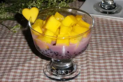 Mango coconut juice, black rice