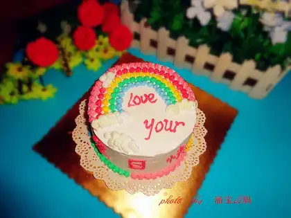Rainbow birthday cake