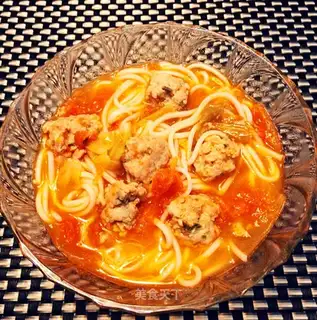 Tomato meatball noodles