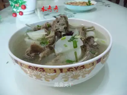 A lamb chop and radish