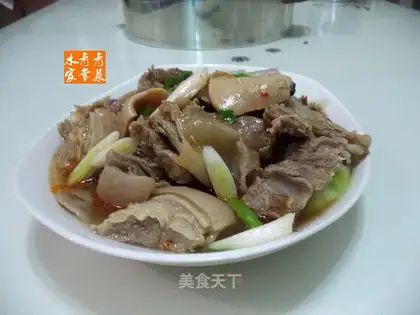 Ink fish and lamb soup