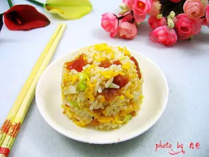 Splendid sausage and egg fried rice