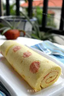 Cake rolls of flamingo