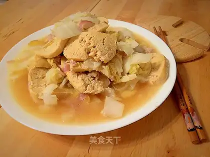 Frozen tofu and cabbage
