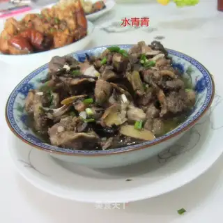 Old duck with tea and oil