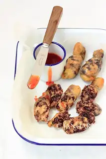 Chicken leg, black rice