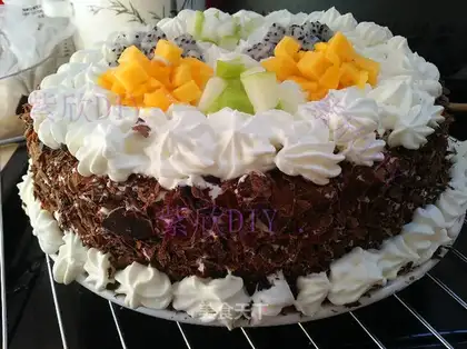 Eight-inch black forest fruit cake
