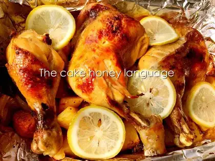 Lemon roast chicken leg