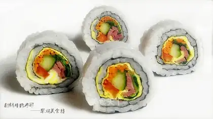 Flip beef sushi