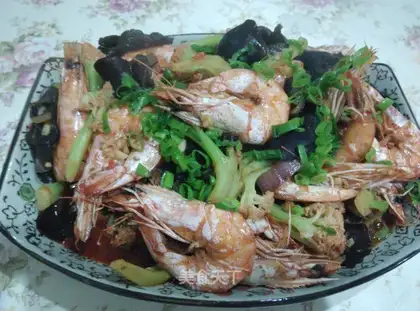 Spicy pan shrimp