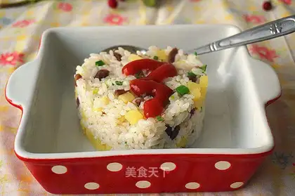 Potato beef fried rice
