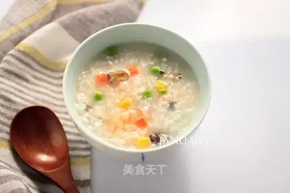 Five-colour shrimp congee