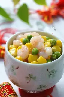 Corn pea shrimp
