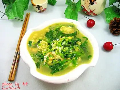 Peaches pointy egg soup