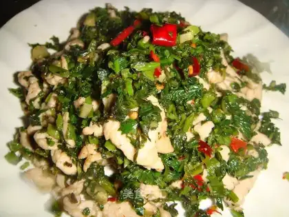 stir-fried shredded pork with potherb mustard