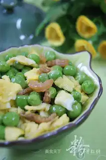 stir-fried peas with golden hooks