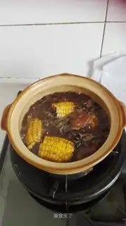 A casserole of chicken corn