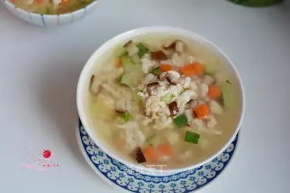 The colored chicken soup