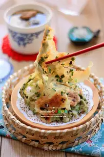 Chicken onion waffles