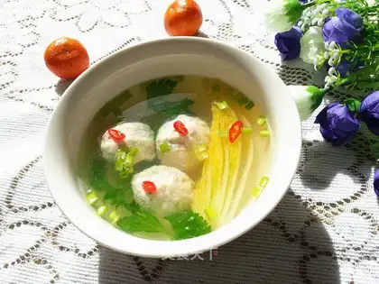 Plum chicken shrimp balls