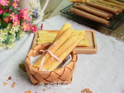 Handmade coconut egg rolls